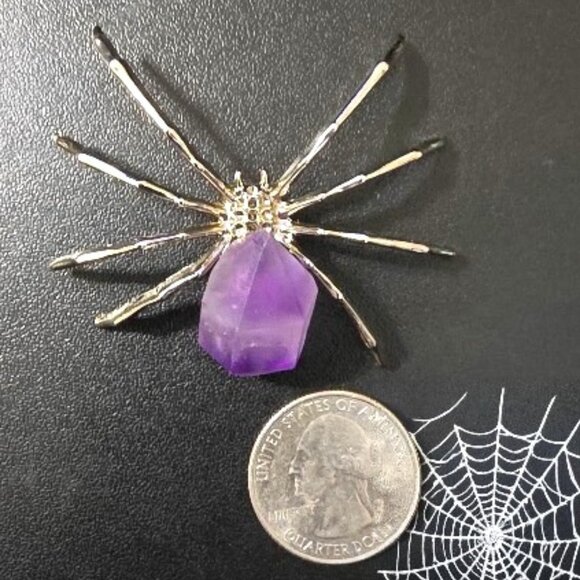Amethyst Metal Spider - Picture 1 of 3